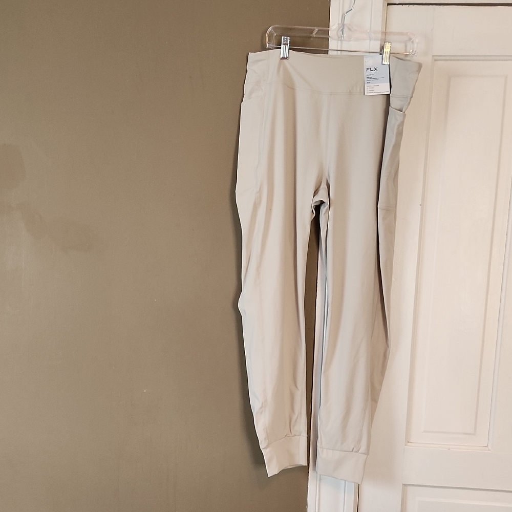 NWT FLX Beige Jogger Pants